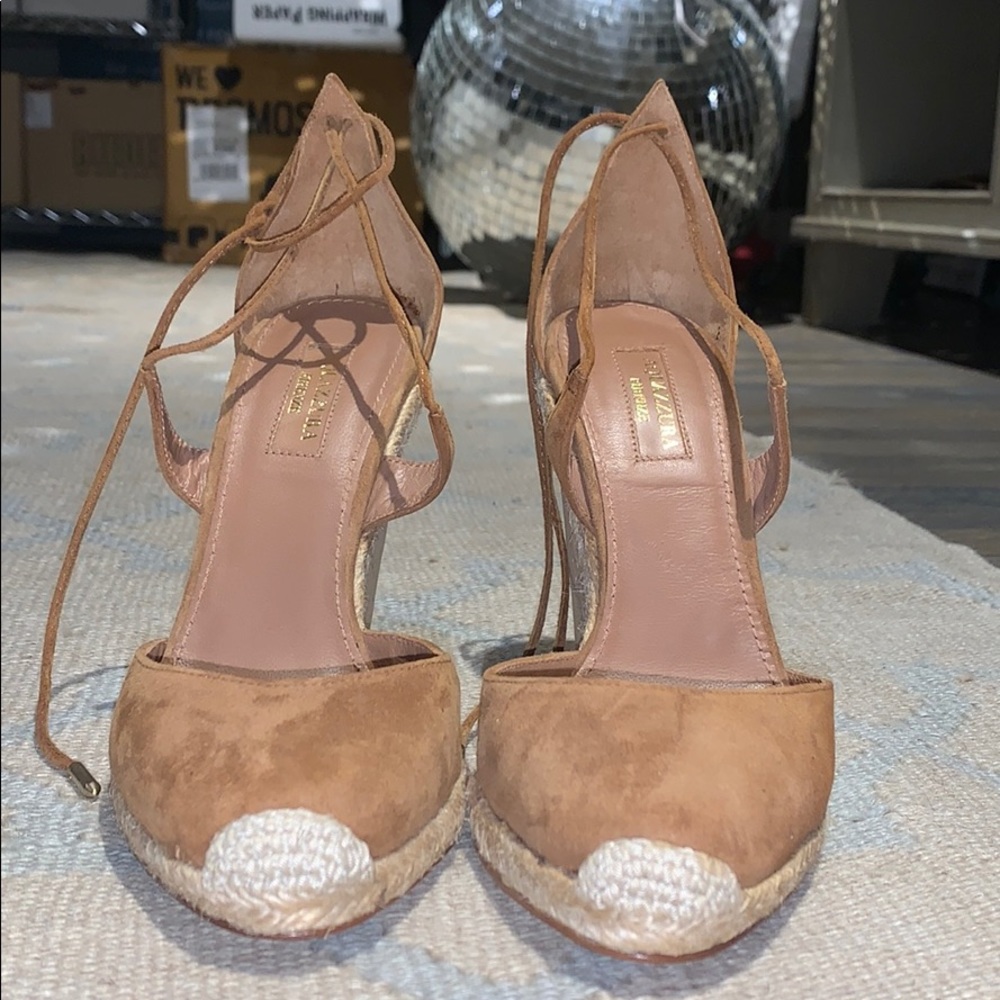 Aquazzura Firenze brown wedges
